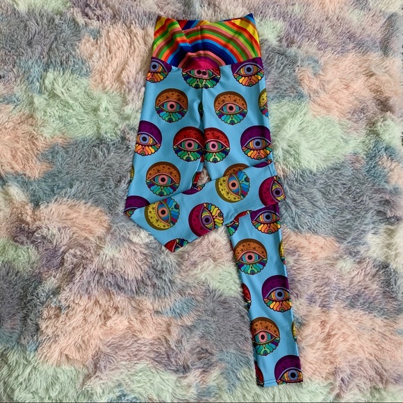 Psychedelic rainbow eyeball leggings - Picture 8 of 10